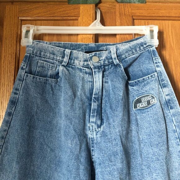 Y2K Aelfric Eden High Rise Wide Leg Jeans Green Gungchi - 26 - Picture 3 of 12